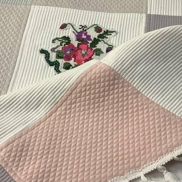 Kaneviçeli Patchwork Yatak Örtüsü - 3 Parça