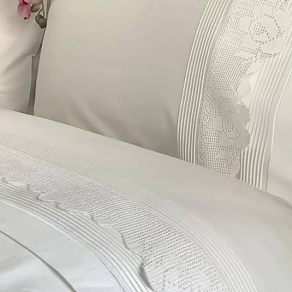 El Örme Dantelli Pamuk Saten Nevresim Takımı - 6 parça