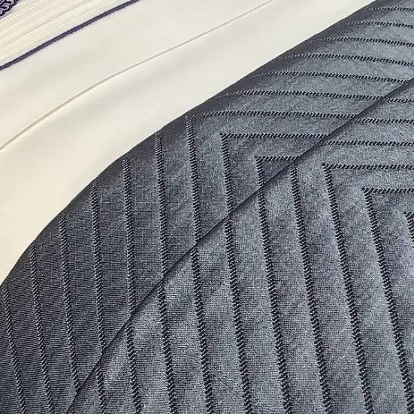  Lacivert Dantel Detaylı Nevresimli & Yatak Örtü Set - 9 parça