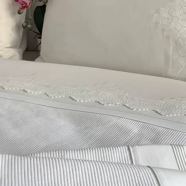 El Örme Dantelli Pamuklu Pike Takımı - 6 parça