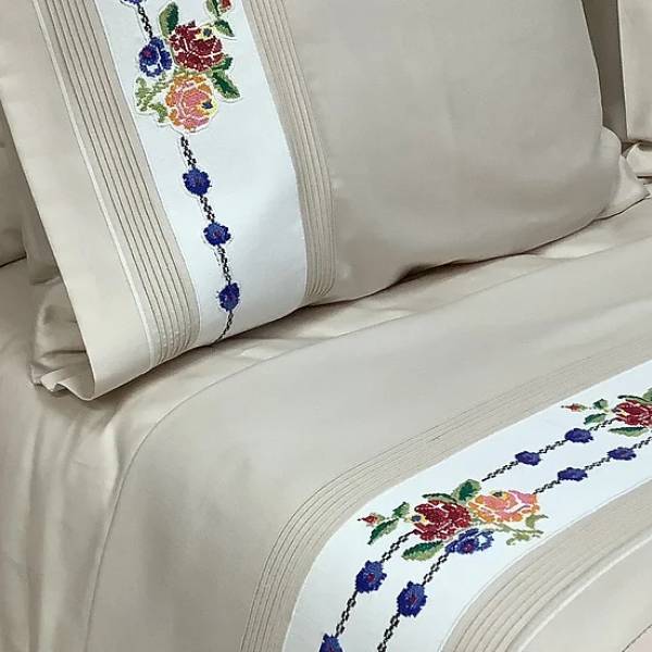 El İşi Kaneviçeli Mavi Güllü Pike Takımı - 6 Parça