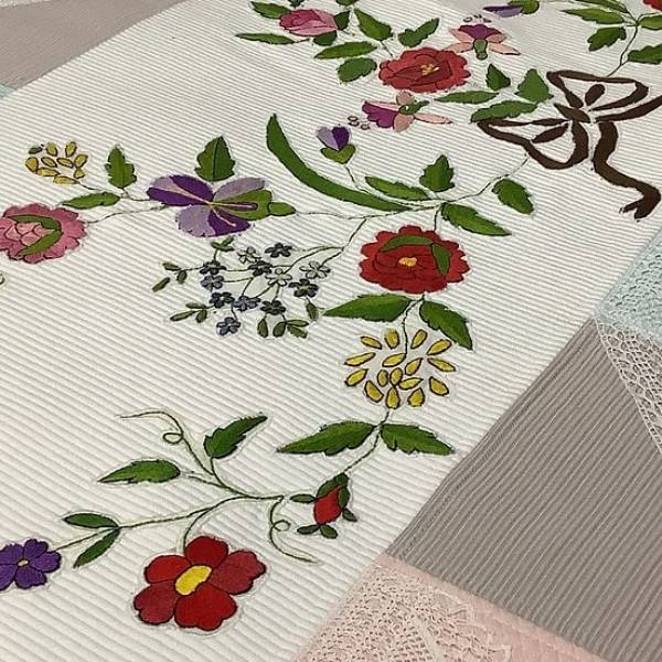 Kaneviçeli Patchwork Yatak Örtüsü - 3 parça